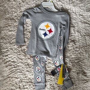 NFL Steelers Kids Pajamas - Gray with Team Logo